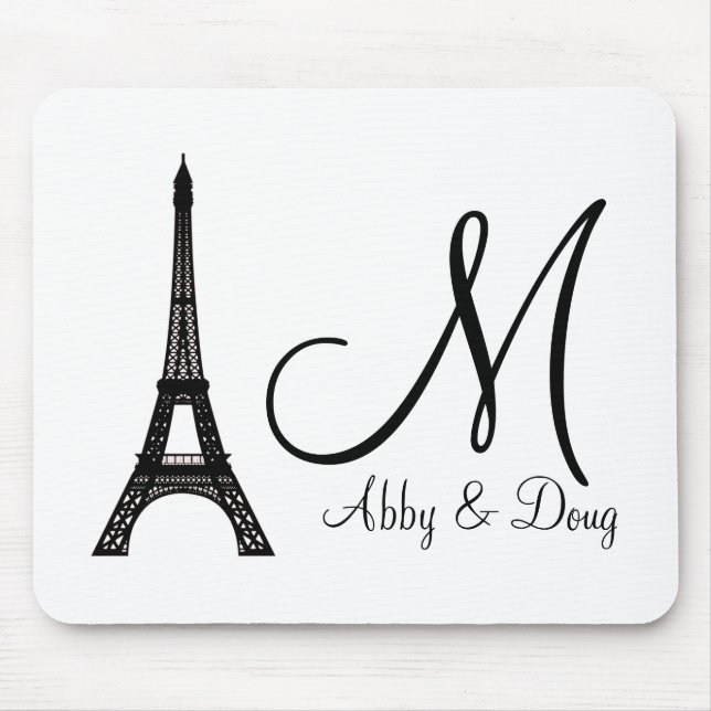 DIY Monogram Eiffelturm Mousepad (Vorne)