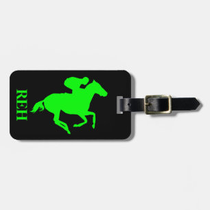 DIY Monogram Lime Green Race Pferd/Jegliche Farbe Gepäckanhänger