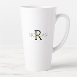 DIY Monogram & Name, einfaches Design, Schwarz & G Milchtasse