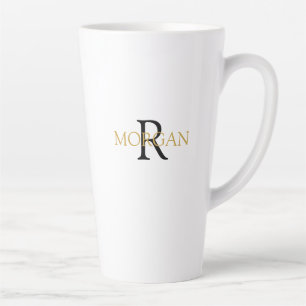 DIY Monogram & Name, einfaches Design, Schwarz & G Milchtasse