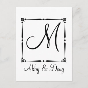 DIY Monogram Vorlage mit dekorativem Rand Postkarte