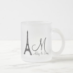 DIY Monogramm-Eiffelturmentwurf Mattglastasse