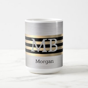 DIY-Monogramm & Name Gelb Gold Gebürsteter Stahl S Kaffeetasse