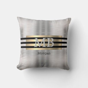 DIY-Monogramm & Name, Gelbgold gebürsteter Stahl S Kissen