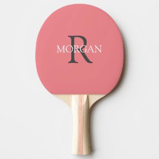DIY-Monogramm & Name, grauer und weißer Text, Kora Tischtennis Schläger