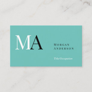 DIY-Monogramm-Name Titel & Info, Schwarz Weiß Türk Visitenkarte