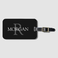 DIY Monogramm und Name, klassisch schwarz mit grau