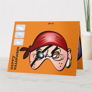 DIY Monster Paper Mask Halloween XL Card - Piraten Karte