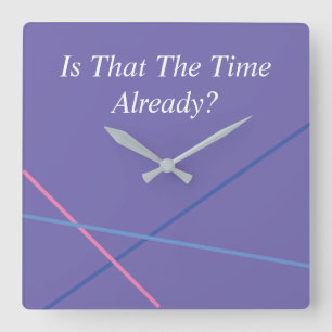 DIY-Nachricht in Weiß auf Periwinkle Quadratische Wanduhr