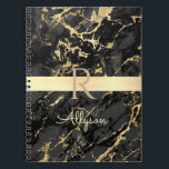 DIY Name & Monogram, Gold Bar, Black & Gold Marmor Notizblock<br><div class="desc">Personalisieren Sie Ihren Namen in blassgelben Schriften und goldenen Monogramm auf Gold Bar auf Schwarz und Gold Marmor. Klicken Sie auf "Anpassen",  um Farben und Stile zu ändern.</div>