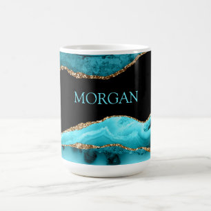 DIY Name, Schwarz, Gold & Teal Achat Kaffeetasse