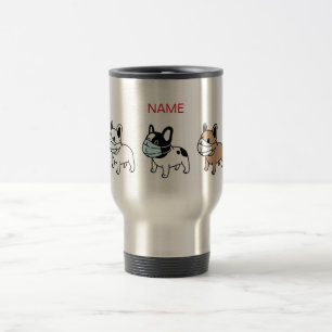 DIY NAME TRAVEL MUG FRANZÖSISCHER BULL HUNDEN WET REISEBECHER