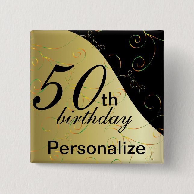 DIY Name u. Alters-Geburtstag Button (Vorderseite)