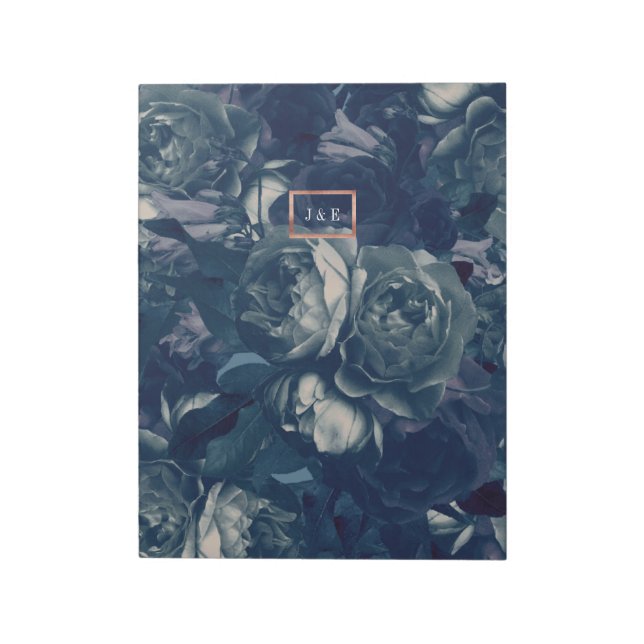 DIY Navy Rose Gold Wedding Euro Envelope Liner Notizblock (Rotiert)