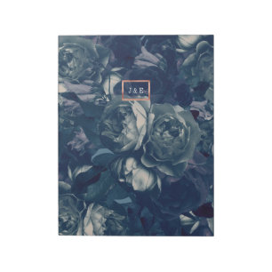 DIY-Navy-Roségoldene Hochzeits-Euro-Briefumschlag- Notizblock