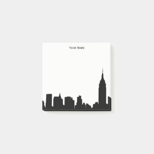 DIY NYC-Silhouette vor Hintergrund Post-it Klebezettel