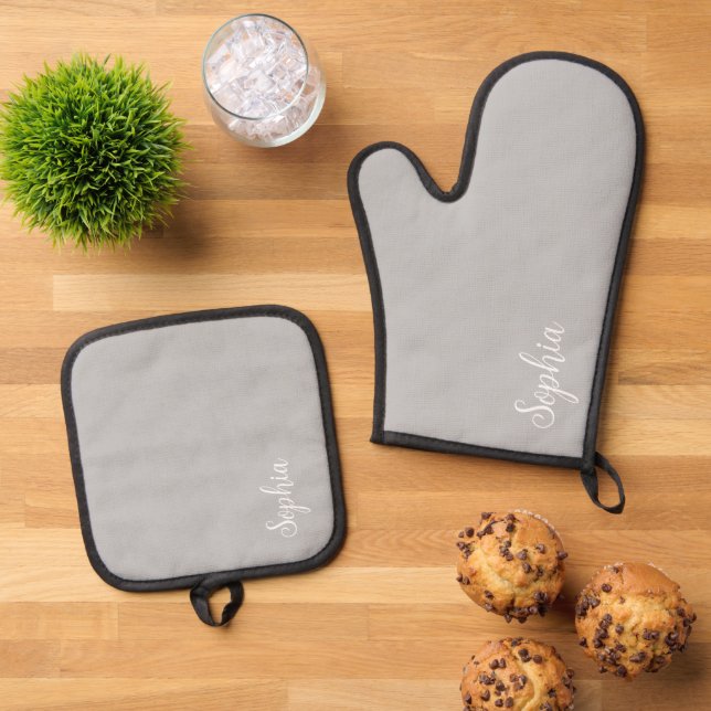 DIY Oven Mitt Set | Benutzerdefinierter Text, Name (Oben Unten)