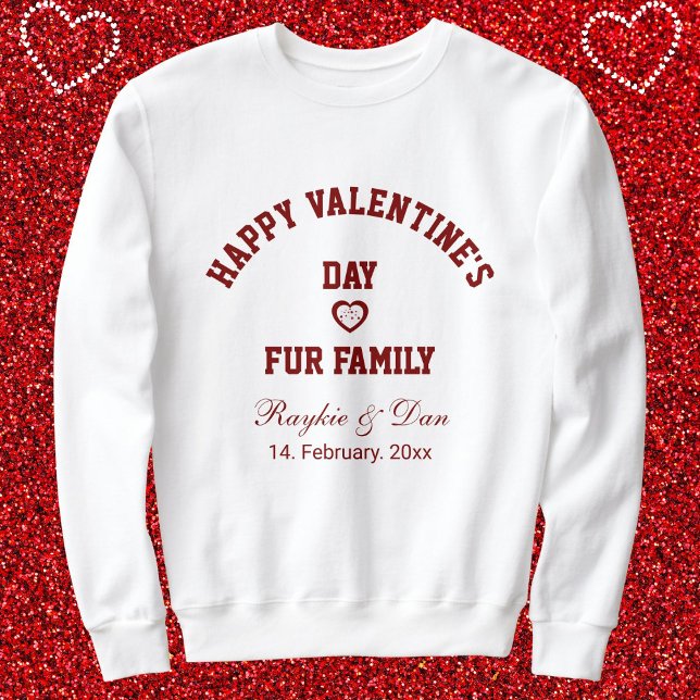 DIY Pet Lovers BFF Happy Valentine's Day Red White Sweatshirt (Von Creator hochgeladen)