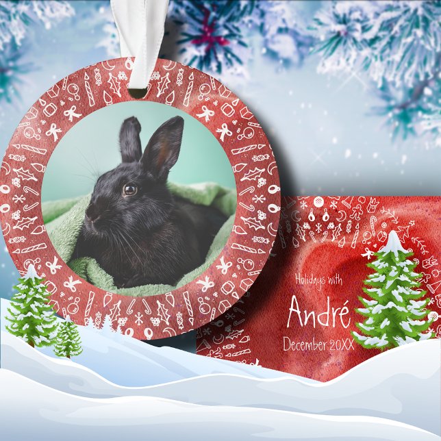 DIY Rabbit on Red Christmas Ornament (Von Creator hochgeladen)