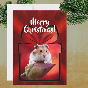 DIY Red Lotus Christmas Feiertagskarte