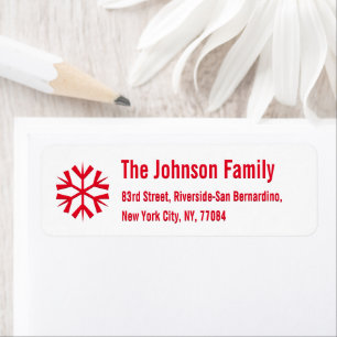 DIY Red Snowflake Weihnachtsfeiertag Rücksendeadre