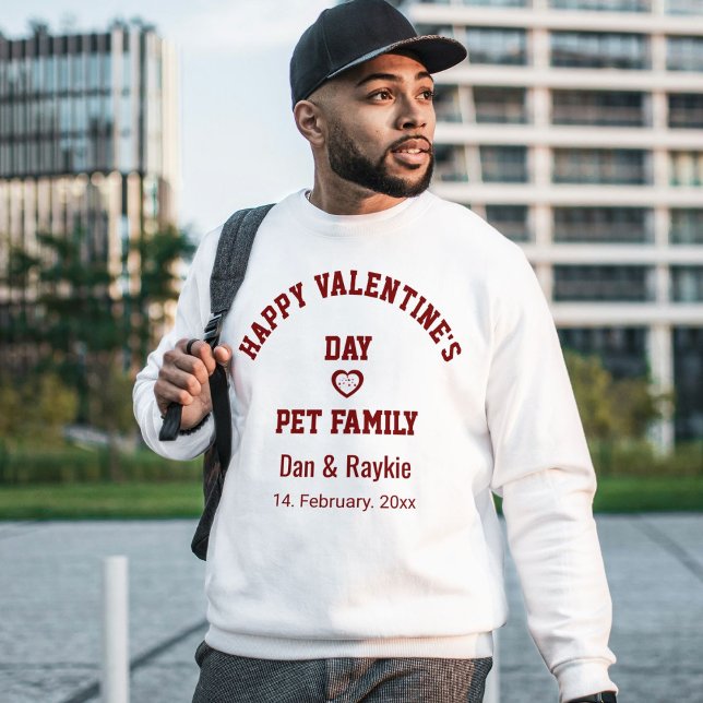 DIY Red White Pet Lover Happy Valentines Day Gifts Sweatshirt (Von Creator hochgeladen)