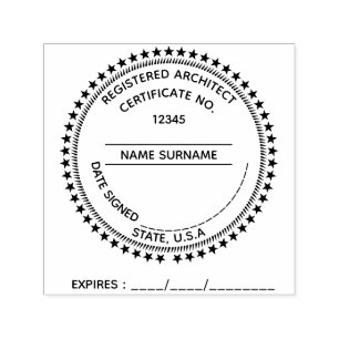 DIY Registered Beruflich Engineer Round-Star Permastempel