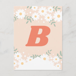 DIY Retro Daisy Letter Bunting Postcard Postkarte
