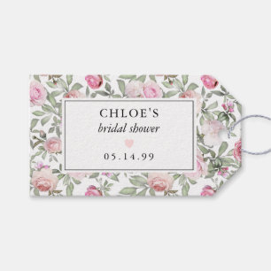 DIY Rosa Rosen Blumen Hochzeitsshower Geschenkanhänger