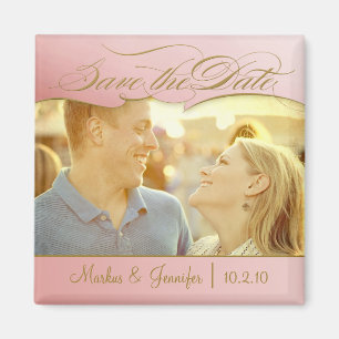 DIY Rose und GoldFoto-Save the Date Magnet