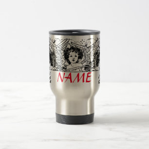 DIY STAINLESS TASSE MIT SCHWARZEN UND WEISSEN ANGE