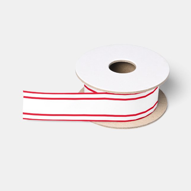 DIY Strip & Background Color - Red White Satinband (Spule)