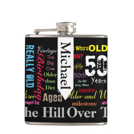 DIY Text | 50. Happy Birthday | Meilensteine Flachmann