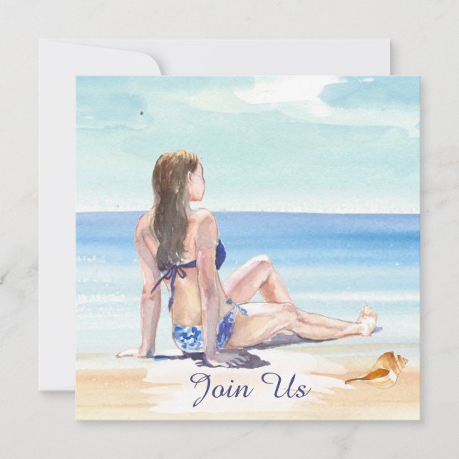 *~* DIY Tropical AR29 Beach JEDES EVENT-Party Einladung (Vorderseite)