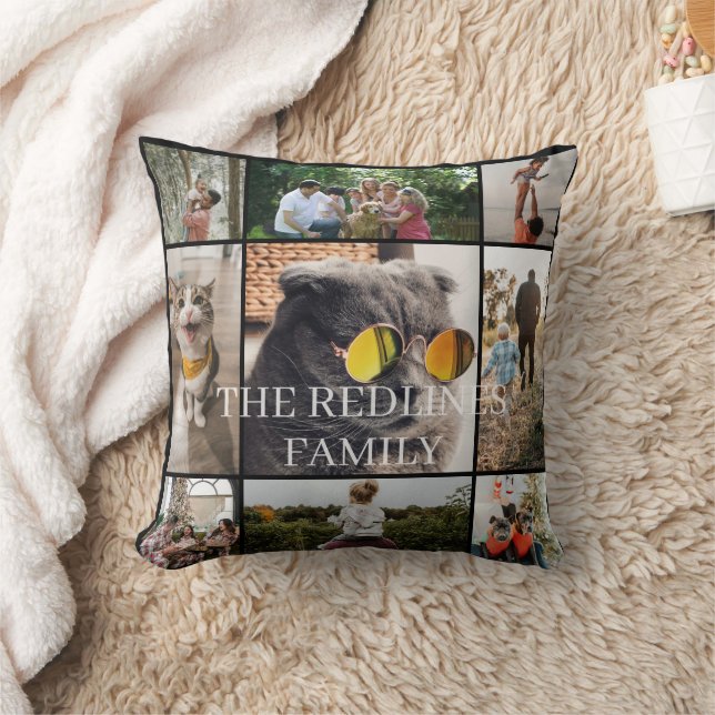 DIY Two-Sided Family Photo Collage Pillow 9Photos Kissen (Decke)