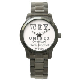 DIY - Unisex Oversified Black Bracelet Watch Women Armbanduhr