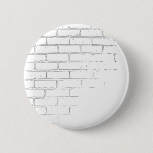 DIY weiße Backsteinmauer, zum der Graffiti zu Button
