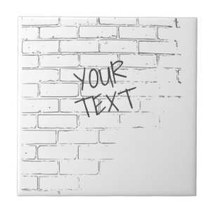 DIY WHITE BRICK WALL MIT GRAFFITI. PERSÖNLICH FLIESE