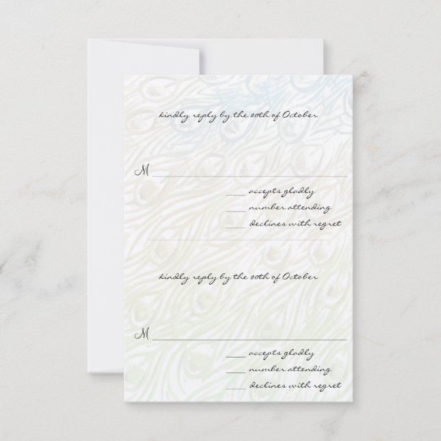 DIY You Cut & Score Peacock Feather Wedding RSVP (Vorderseite)