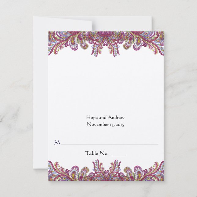 DIY You Score and Falten Zelt Hochzeit Platzkarten (Vorderseite)