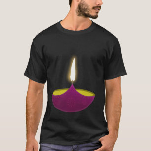 Diya-Lampe Diwali Hindu Sikh, Buddhist Jain Gebet  T-Shirt