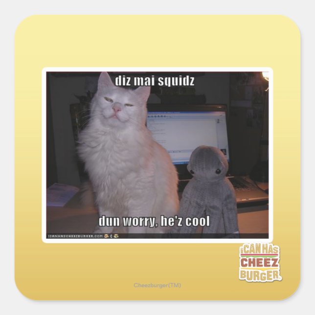 Diz mai squidz quadratischer aufkleber (Vorderseite)