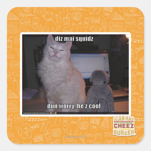 Diz mai squidz quadratischer aufkleber (Vorderseite)