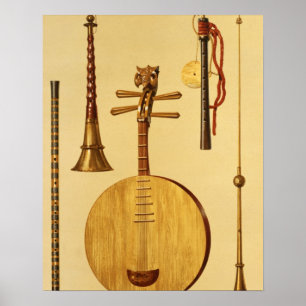 Dizi, Sona, Yueqin, Chinesisch, Japanisch Poster