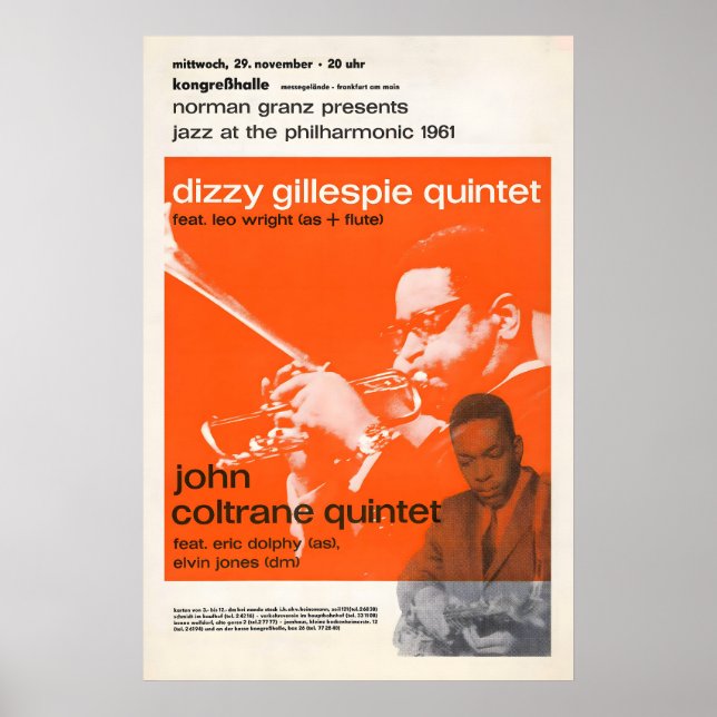 Dizzy Gillespie - John Coltrane Jazzplakat - Jazz Poster (Vorne)