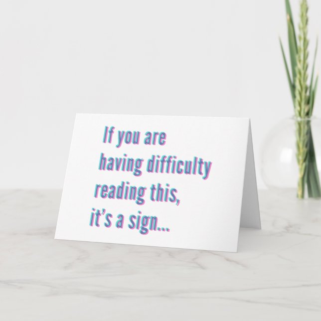 Dizzy Happy Birthday Message Karte (Vorderseite)