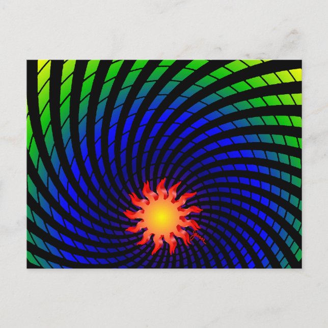 Dizzy Sun Rainbow Postkarte (Vorderseite)