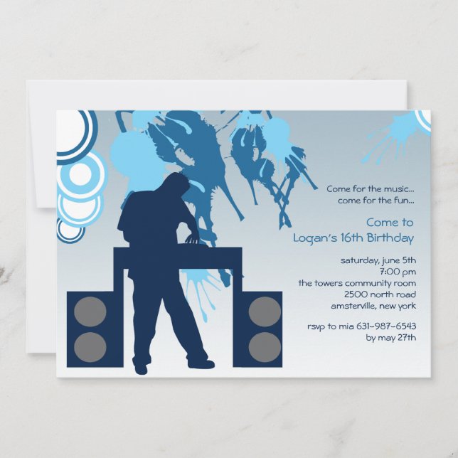 DJ an der Arbeits-Einladung Einladung (Vorderseite)