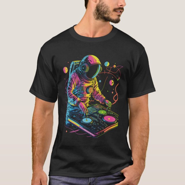 DJ Astronaut EDM Music DJing Spaceman Psytrance Th T-Shirt (Vorderseite)