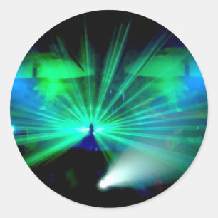 DJ auf dem Aufkleber für die Decks